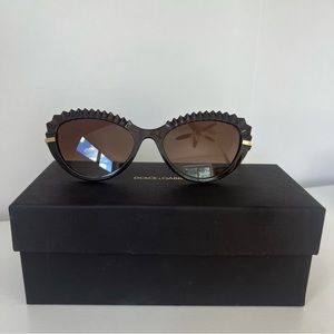 Dolce Gabanna Cat Eye Dark Brown Glasses. New In Box w tag and case
